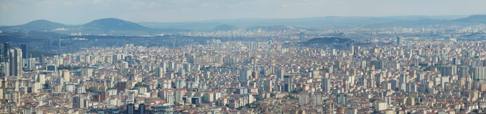 Arial View of Istanbul Asian Side Urban building blocks,