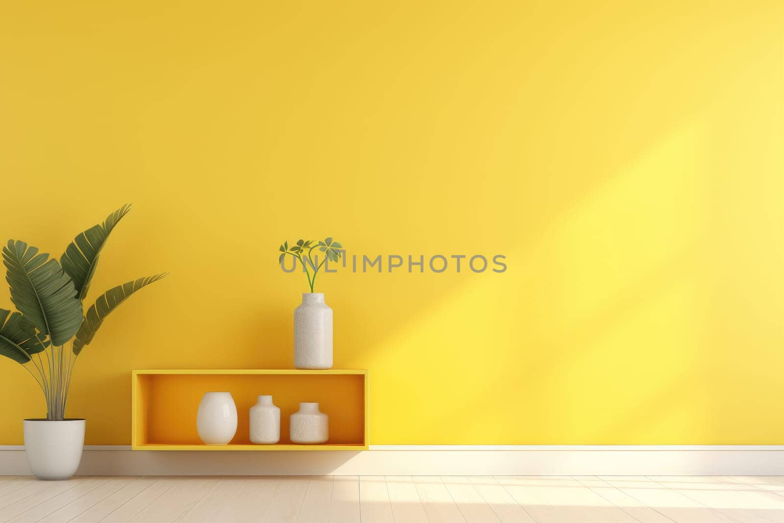Colorful minimal interior, wall and home decor, AI Generated by Desperada