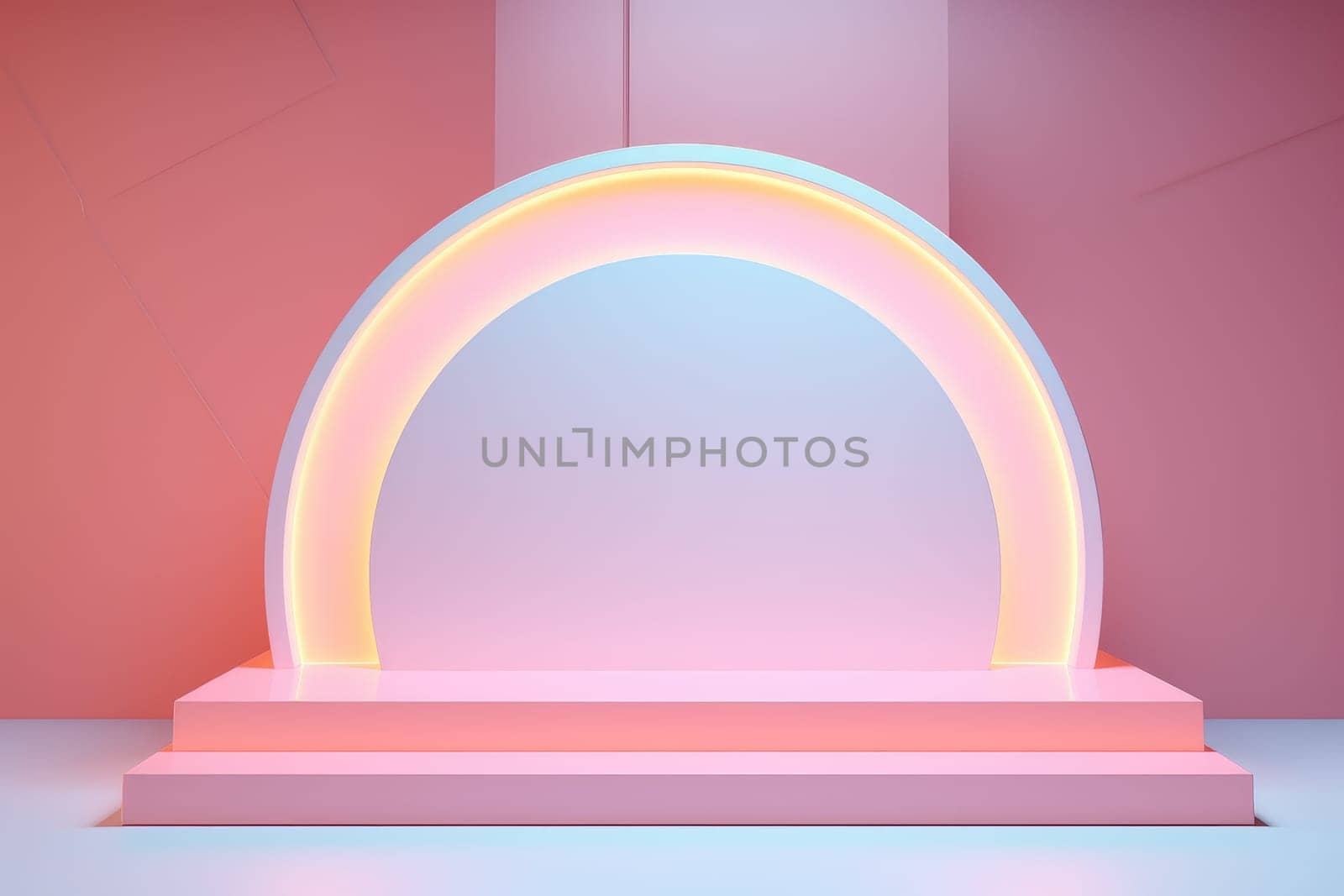 Minimal abstract colorful podium, product display. AI Generated by Desperada