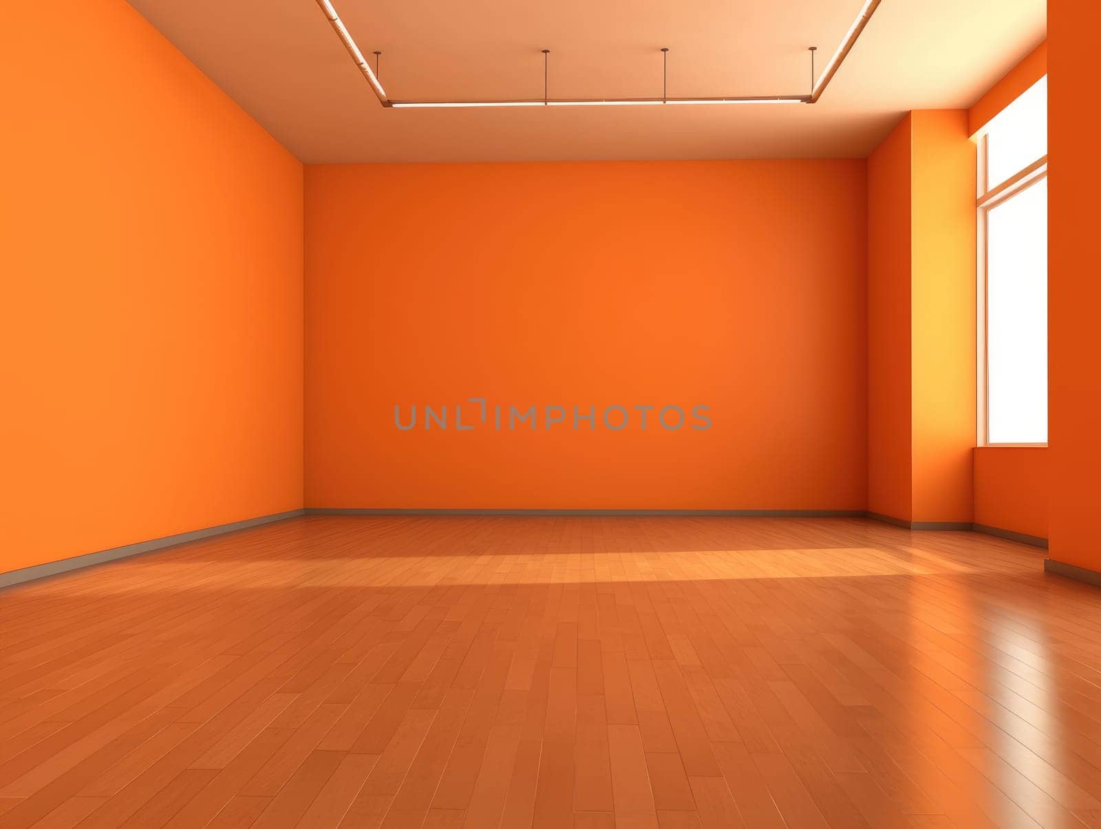 Colorful minimal interior, wall and floor, empty room, copy space , AI Generated . High quality photo