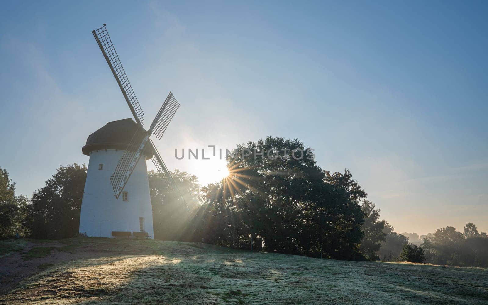 Panoramic image of windmill, Krefeld, North Rhine Westphalia, Germany