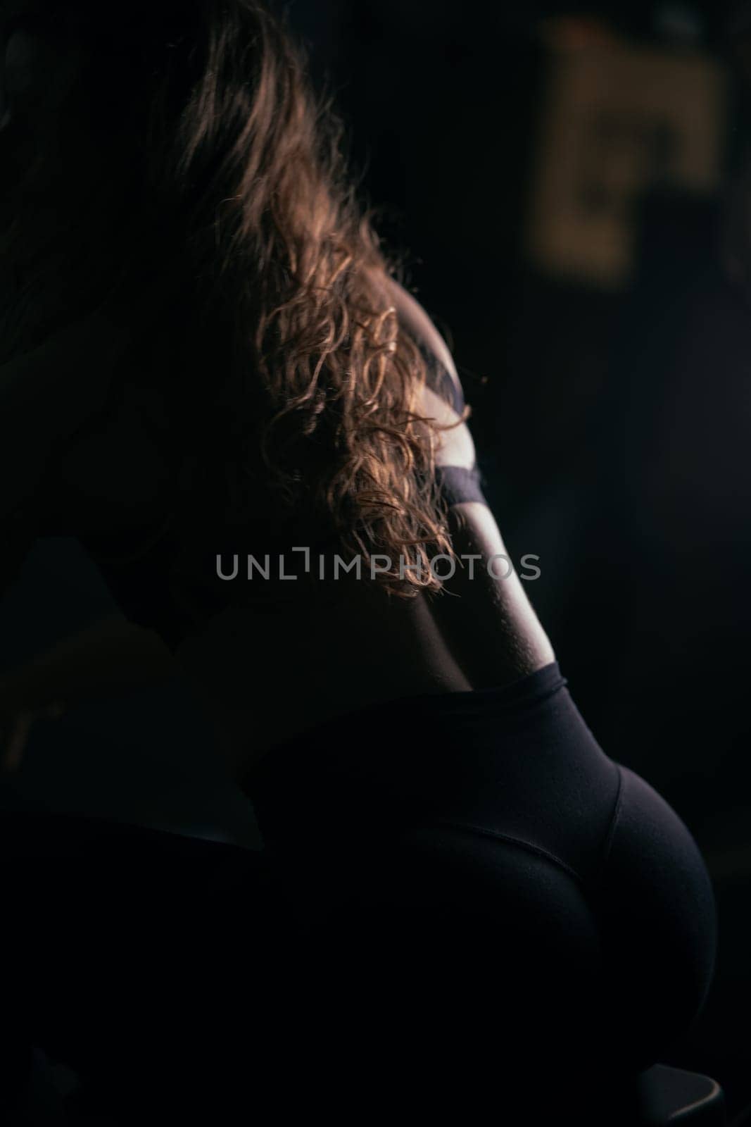 Athletic Beautiful Woman Does Her Cross Fitness, Bodybuilding Gym Training Routine