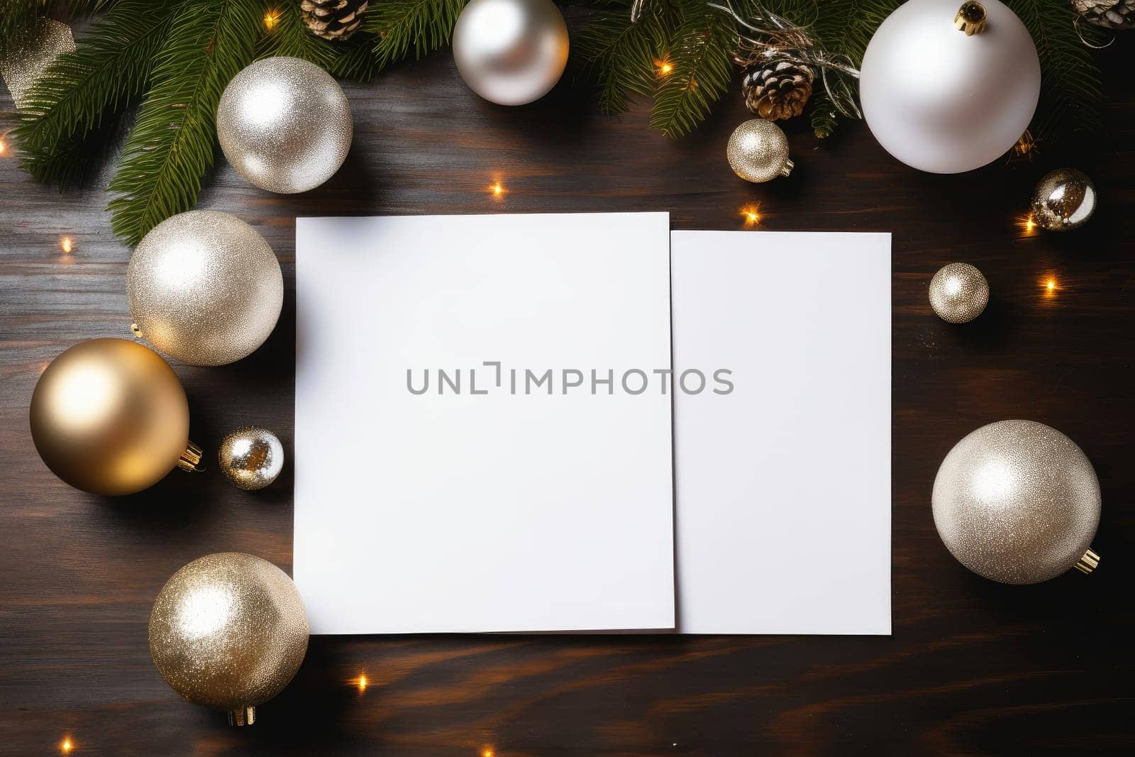 Christmas paper mockup, AI Generated. High quality illustration