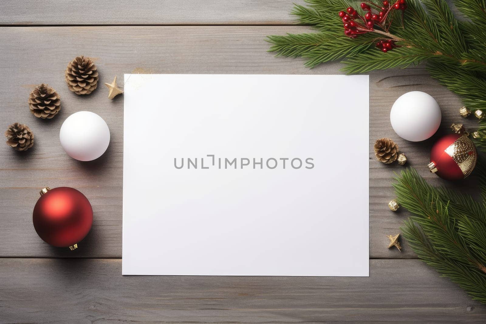 Christmas paper mockup, AI Generated. High quality illustration