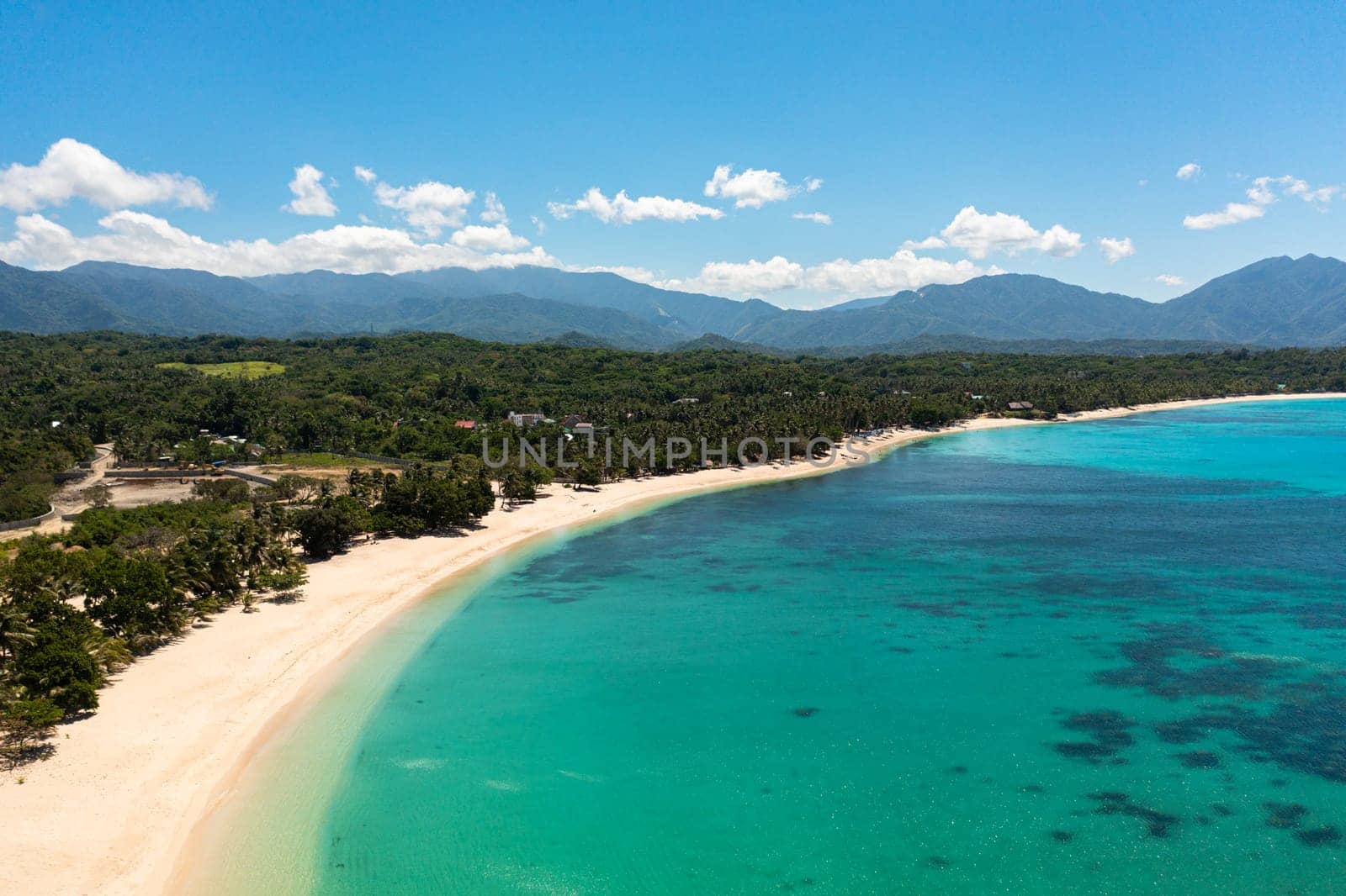 Beautiful tropical beach and blue sea. Pagudpud, Ilocos Norte, Philippines.
