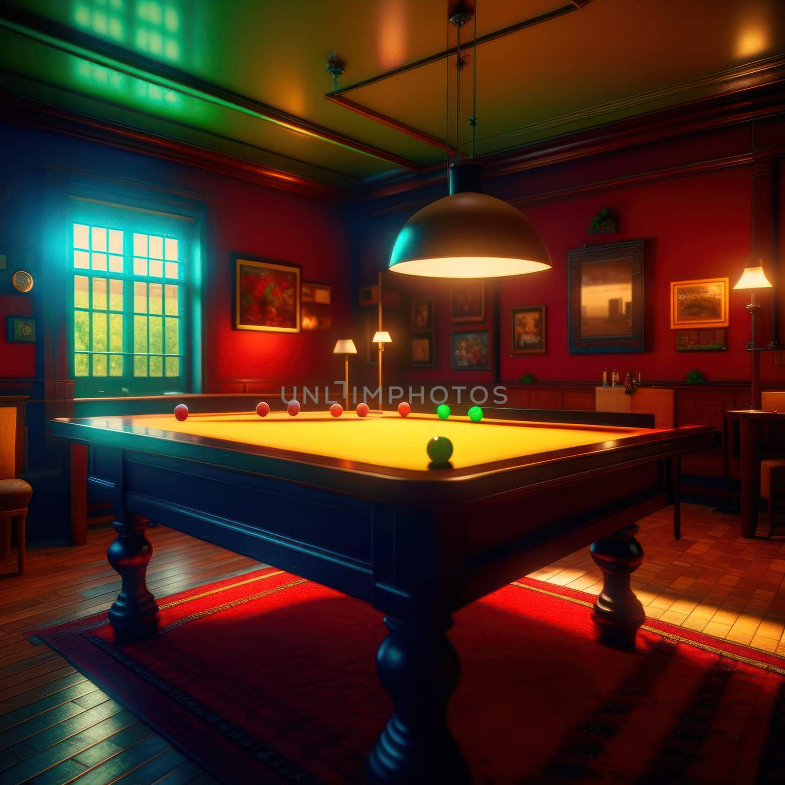 billiards. Image created by AI