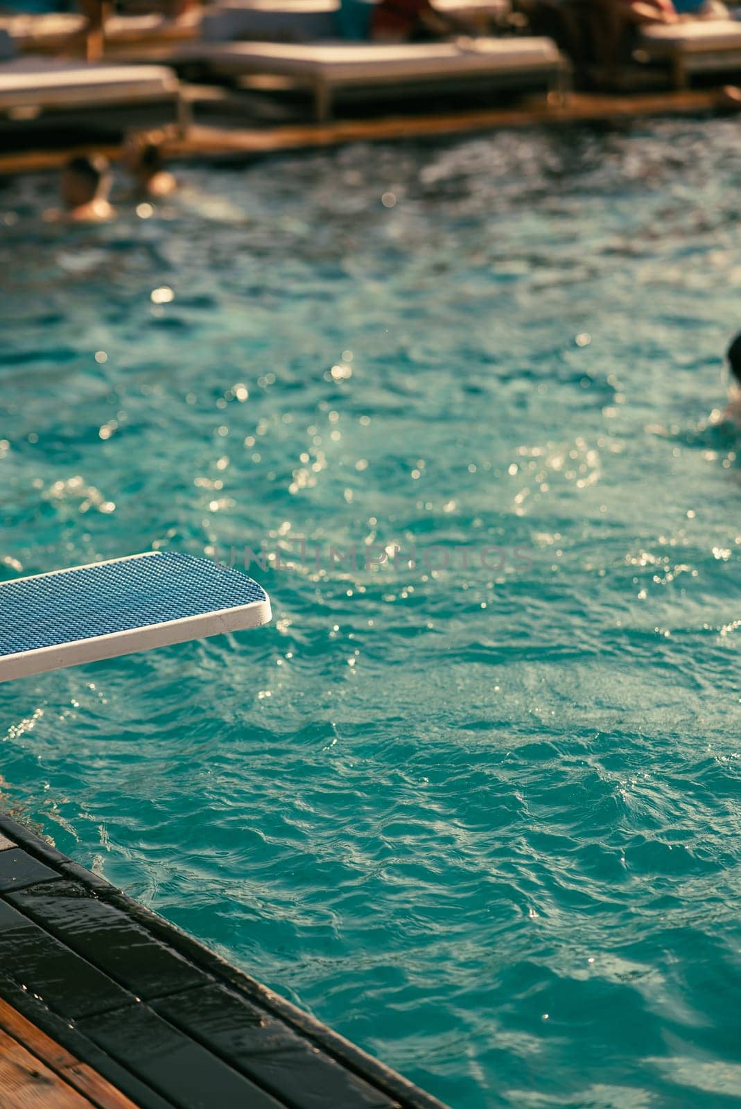 blue water in swimming pool. High quality photo