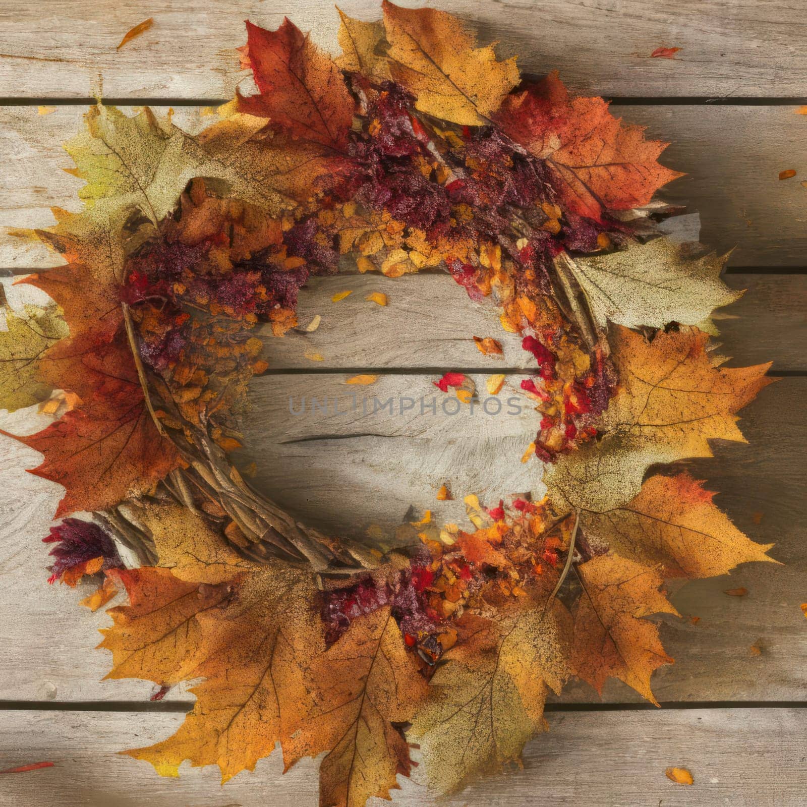 A wreath of leaves. Image created by AI