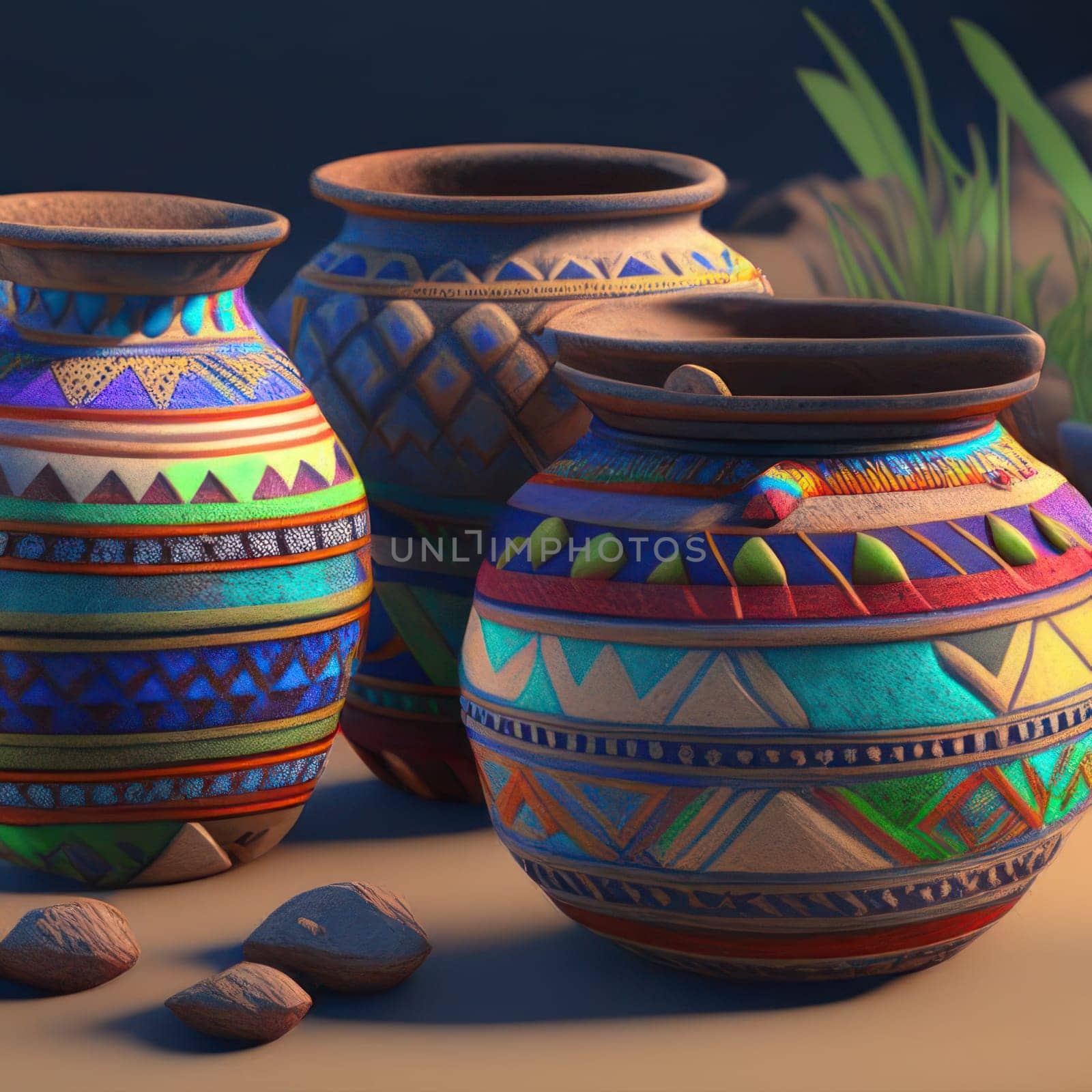 clay pots. Image created by AI