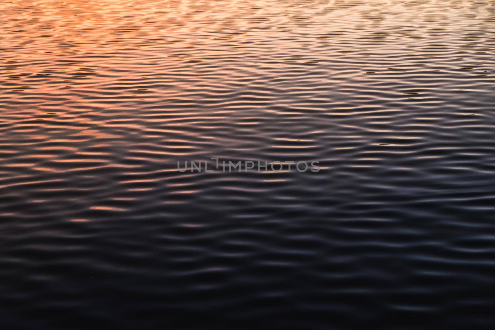 Abstract water for background river wave close up sunset