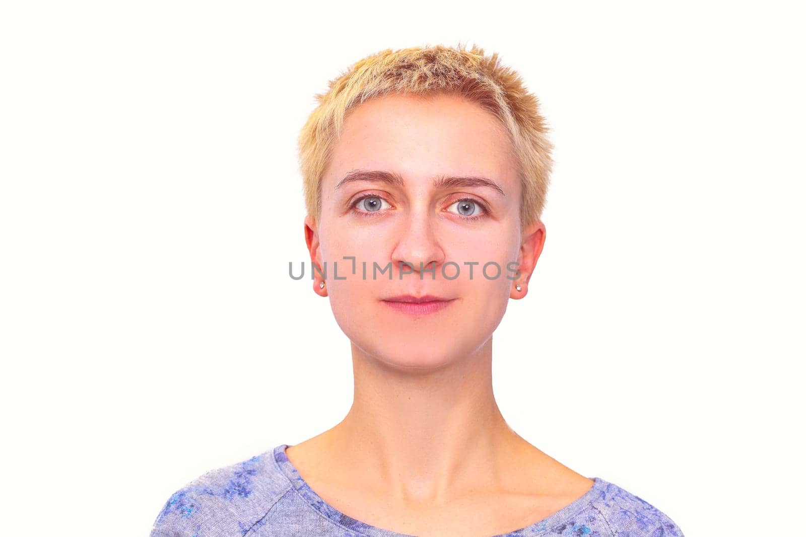 Portrait of beautiful woman, isolated on white background. Portrait of beautiful woman