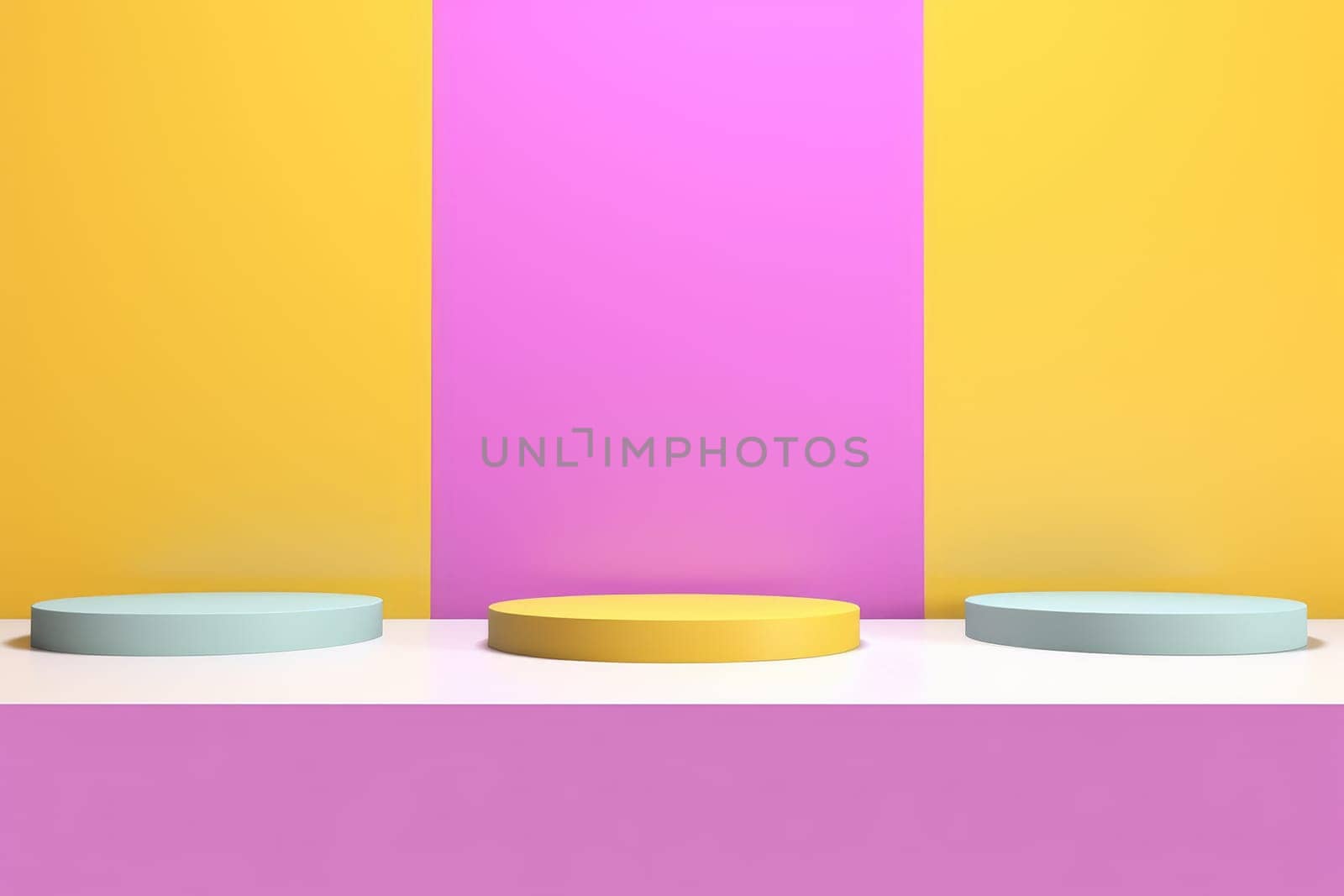 Minimal abstract colorful podium, product display. AI Generative