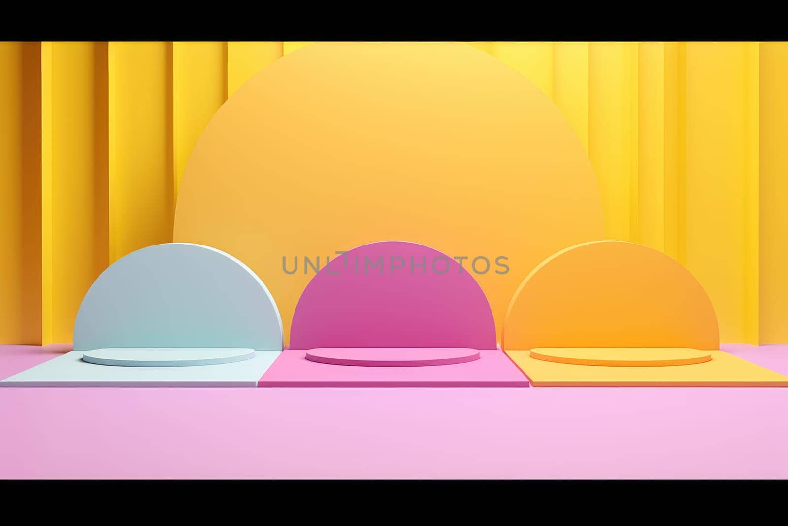 Minimal abstract colorful podium, product display. AI Generative