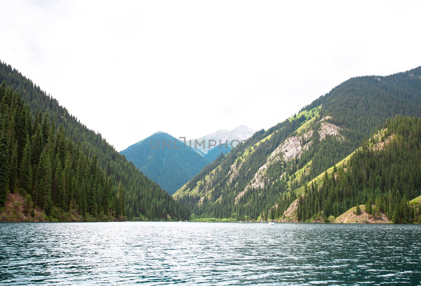 Lake kolsai is a tourist destination in Kazakhstan . beautiful protected area of kazhastan by Pukhovskiy