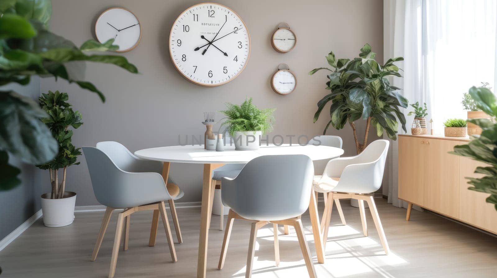 Inspiring office interior design Scandinavian style Meeting Room featuring Natural elements architecture. Generative AI AIG 31.