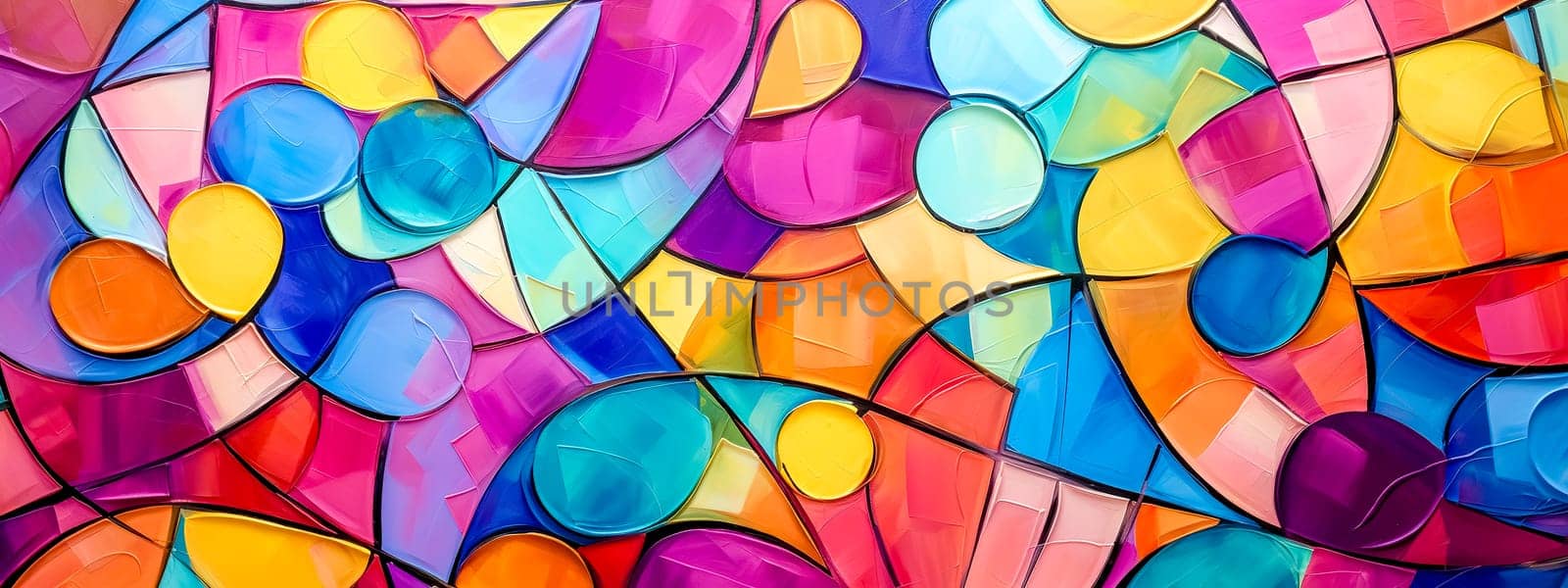 mosaic abstract multicolored watercolor painting, banner made with Generative AI by Edophoto