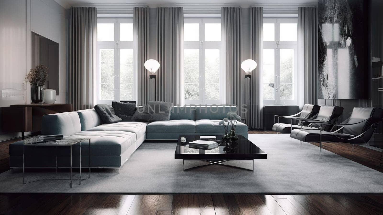 Luxurious Living-room interior - Generative AI - AI generated