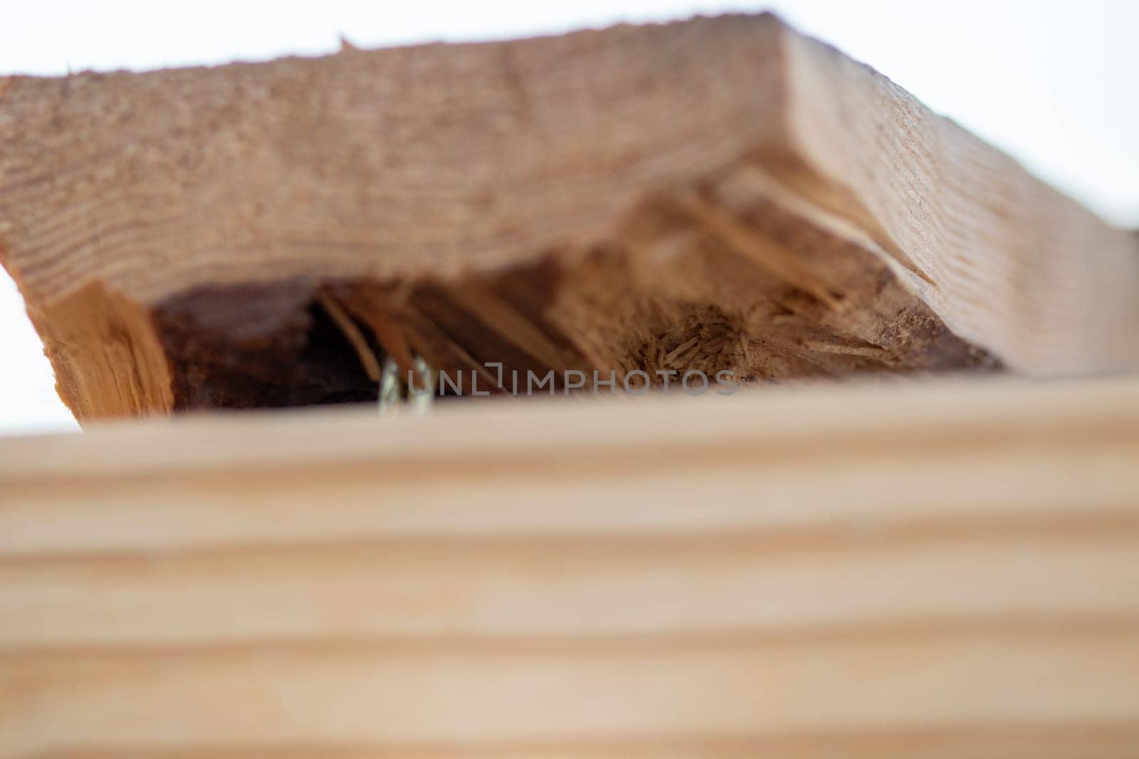 Angle Close up of two 2x4 nailed together by gena_wells