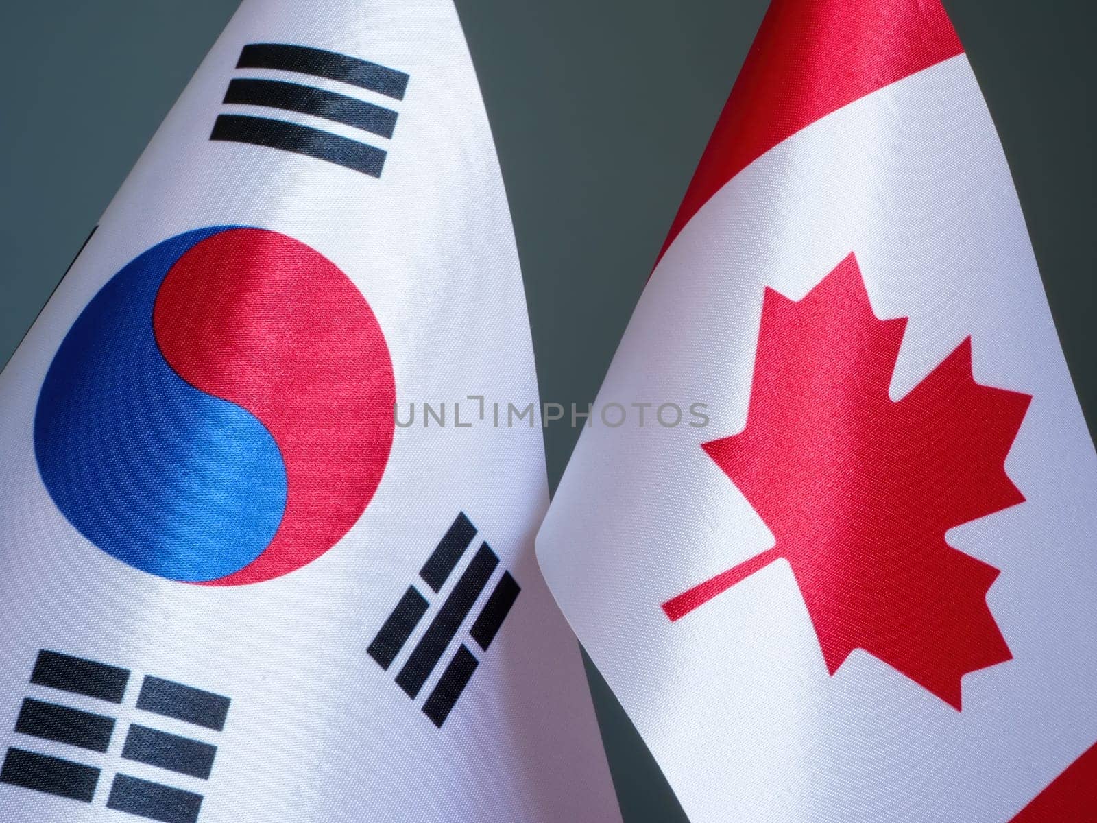 Flags of South Korea and Canada.