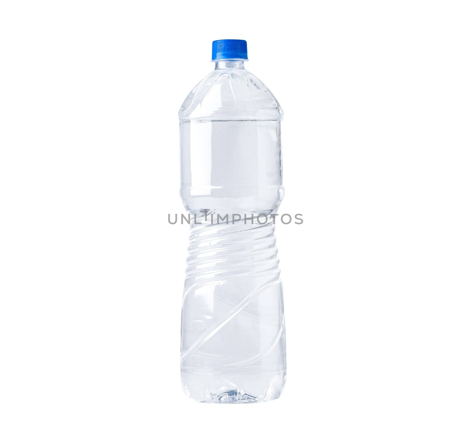 Plastic water bottle isolated on white background with clipping path.