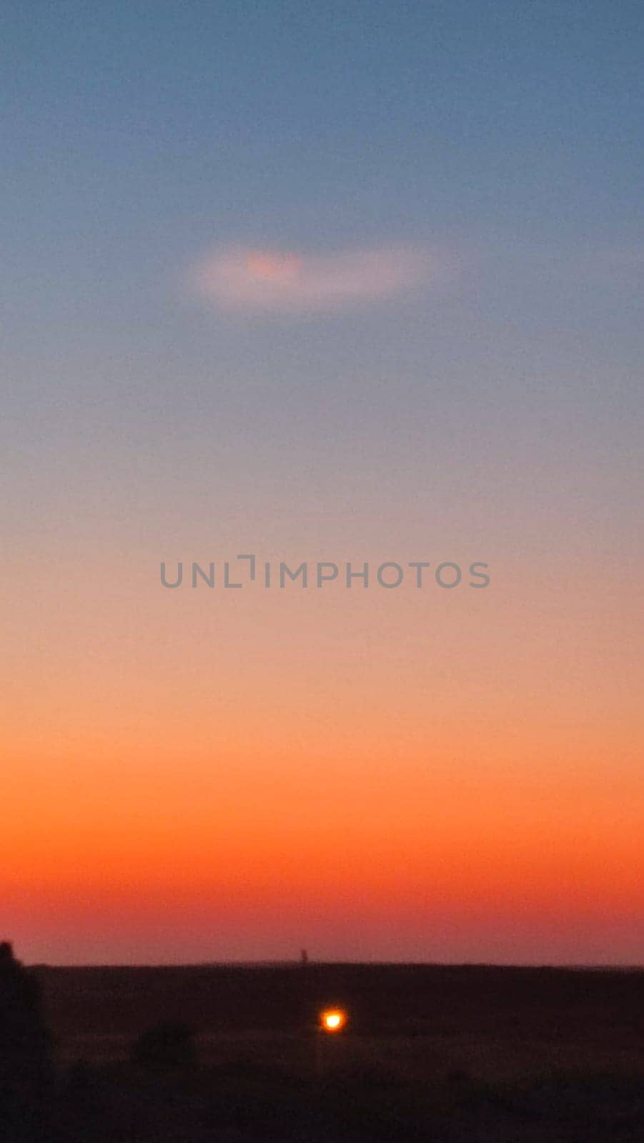 evening sunset over a dark chink, landscape, red-blue sky. High quality photo