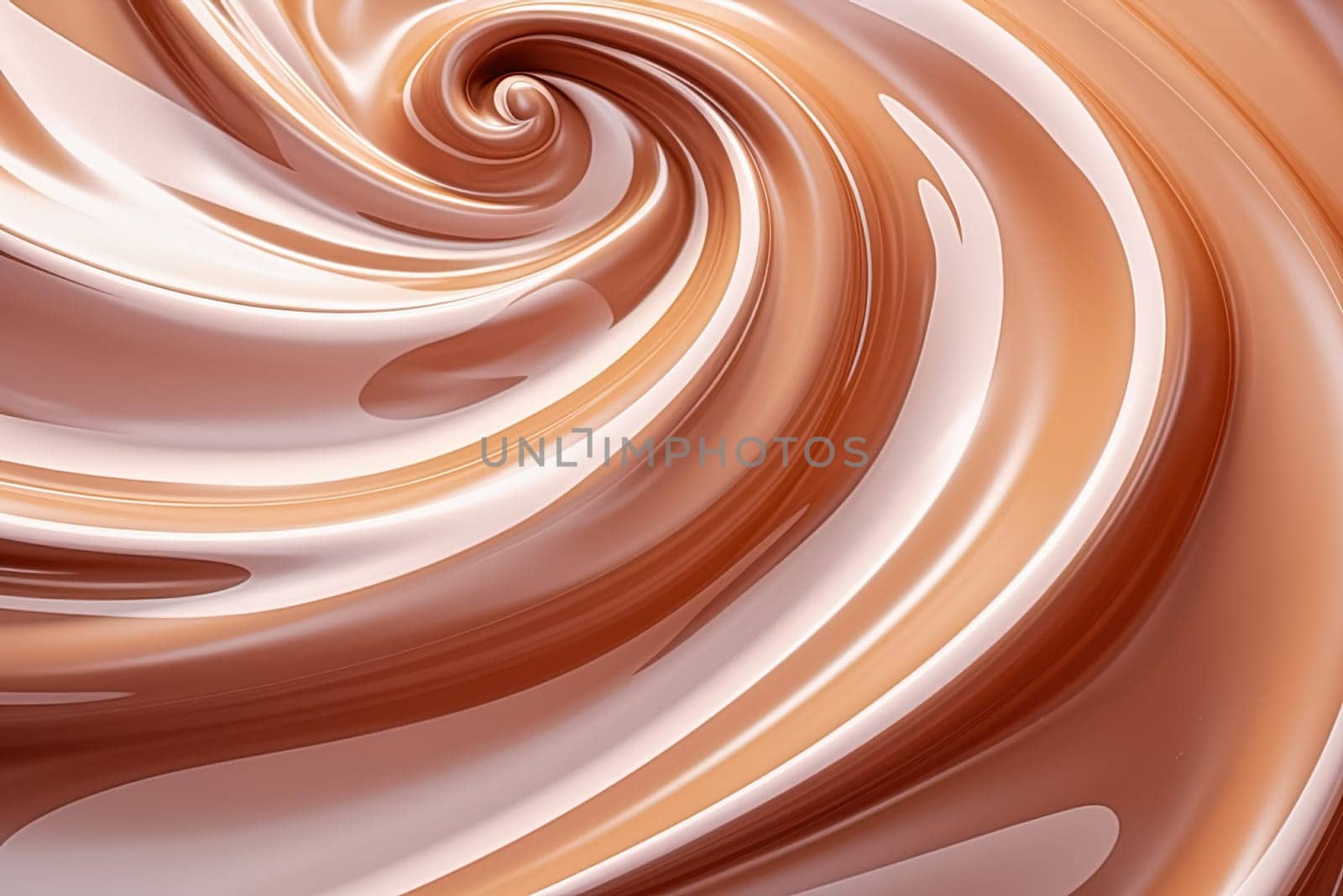 Hot chocolate swirl texture. Close-up.