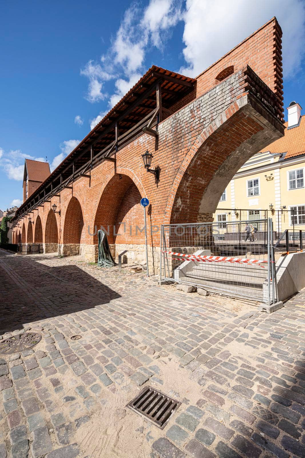 Riga, Latvia. 22 August 2021.   view of the old city walls in the city center