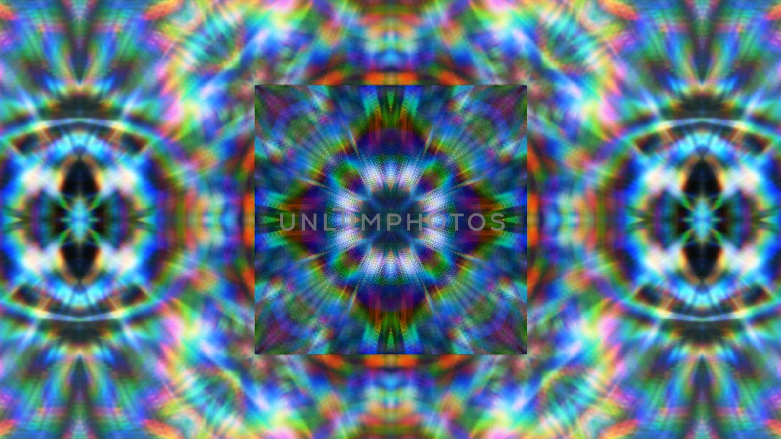 Abstract symmetrical background with an ornament and neon.