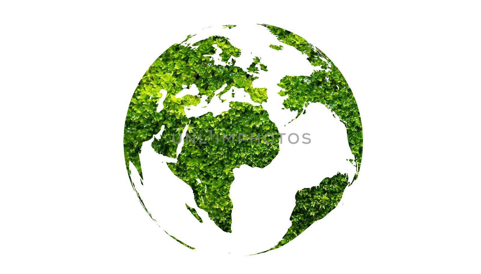earth day green globe on white isolate background by sarayut_thaneerat