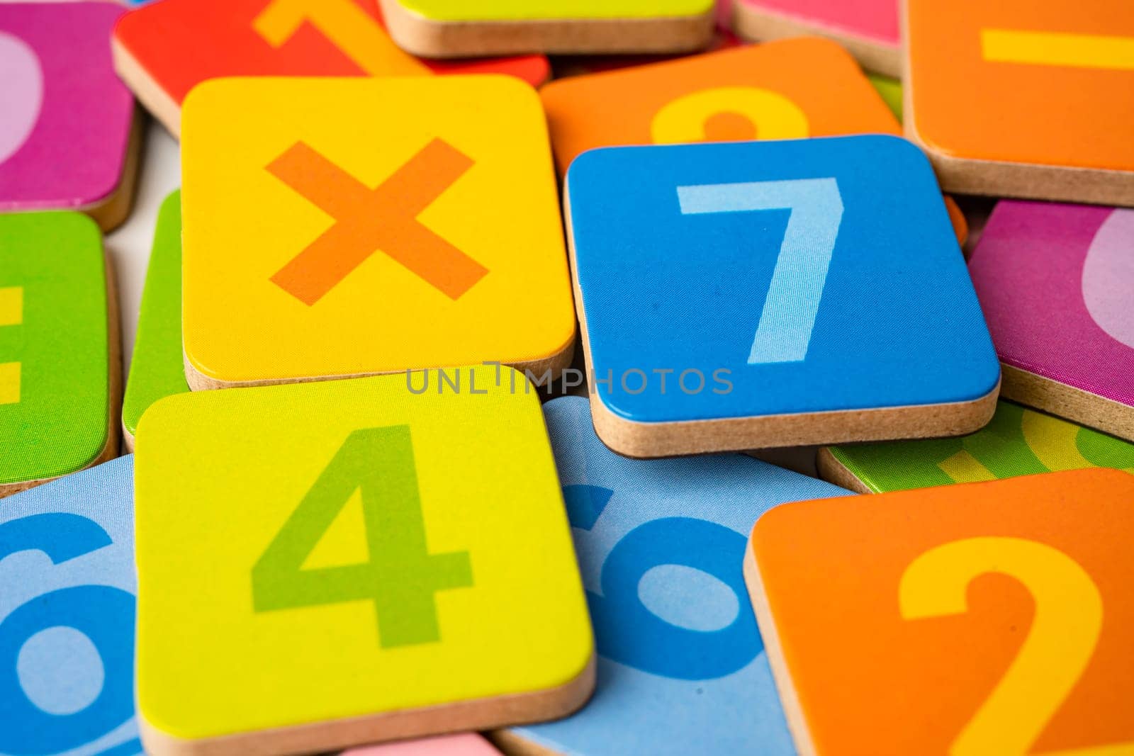 Math number colorful, education study mathematics learning teach concept.