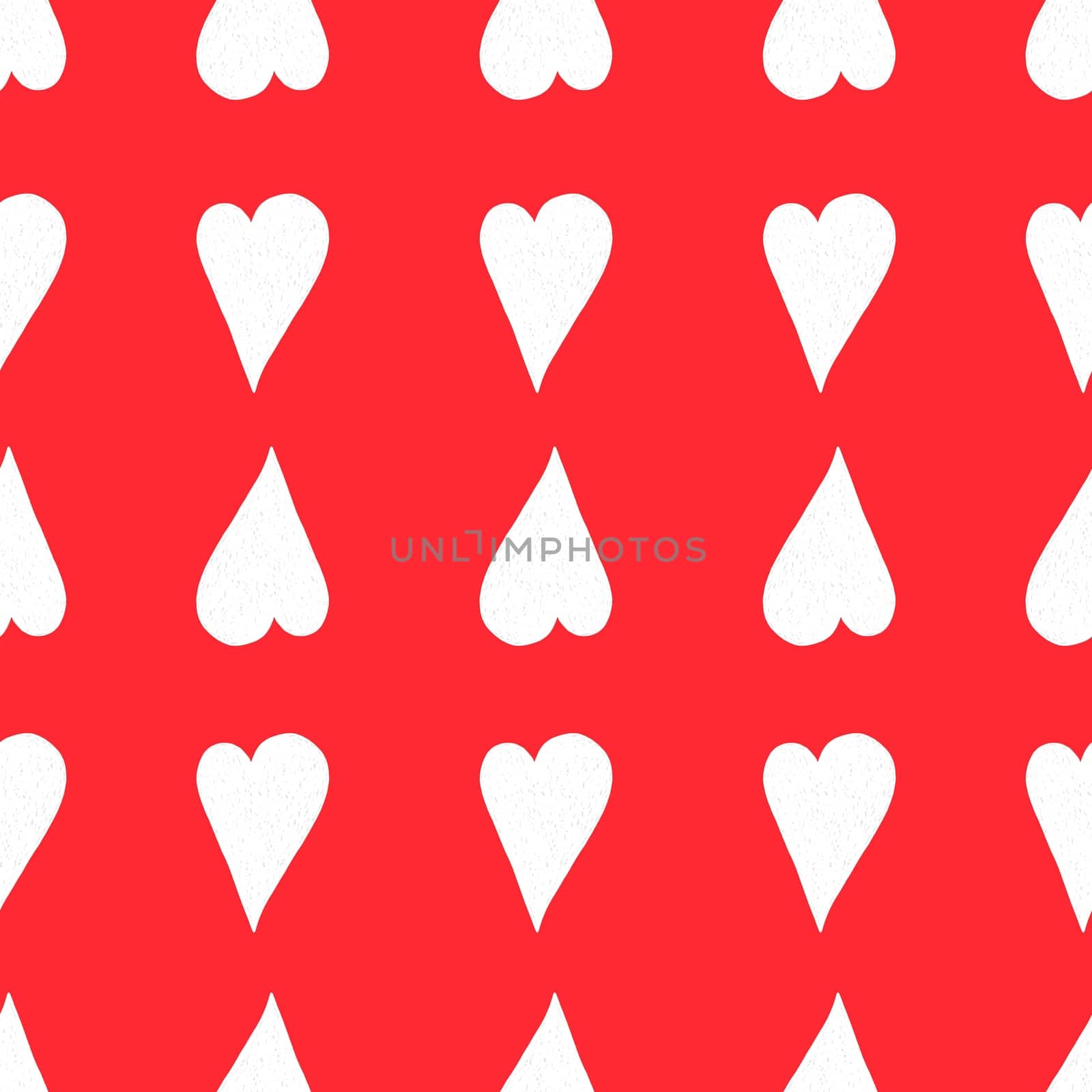 Seamless Pattern with Hearts. Hand Drawn Valentines Background. by Rina_Dozornaya