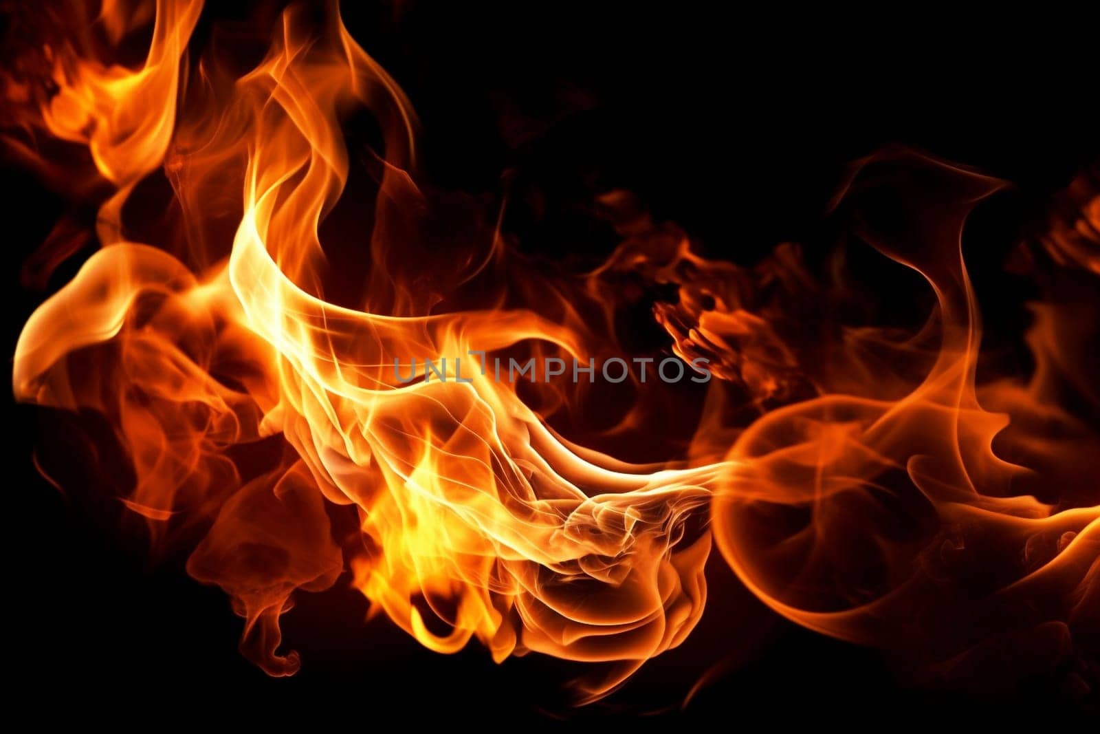 Modern background with fire flames on black background, generative ai by darekb22