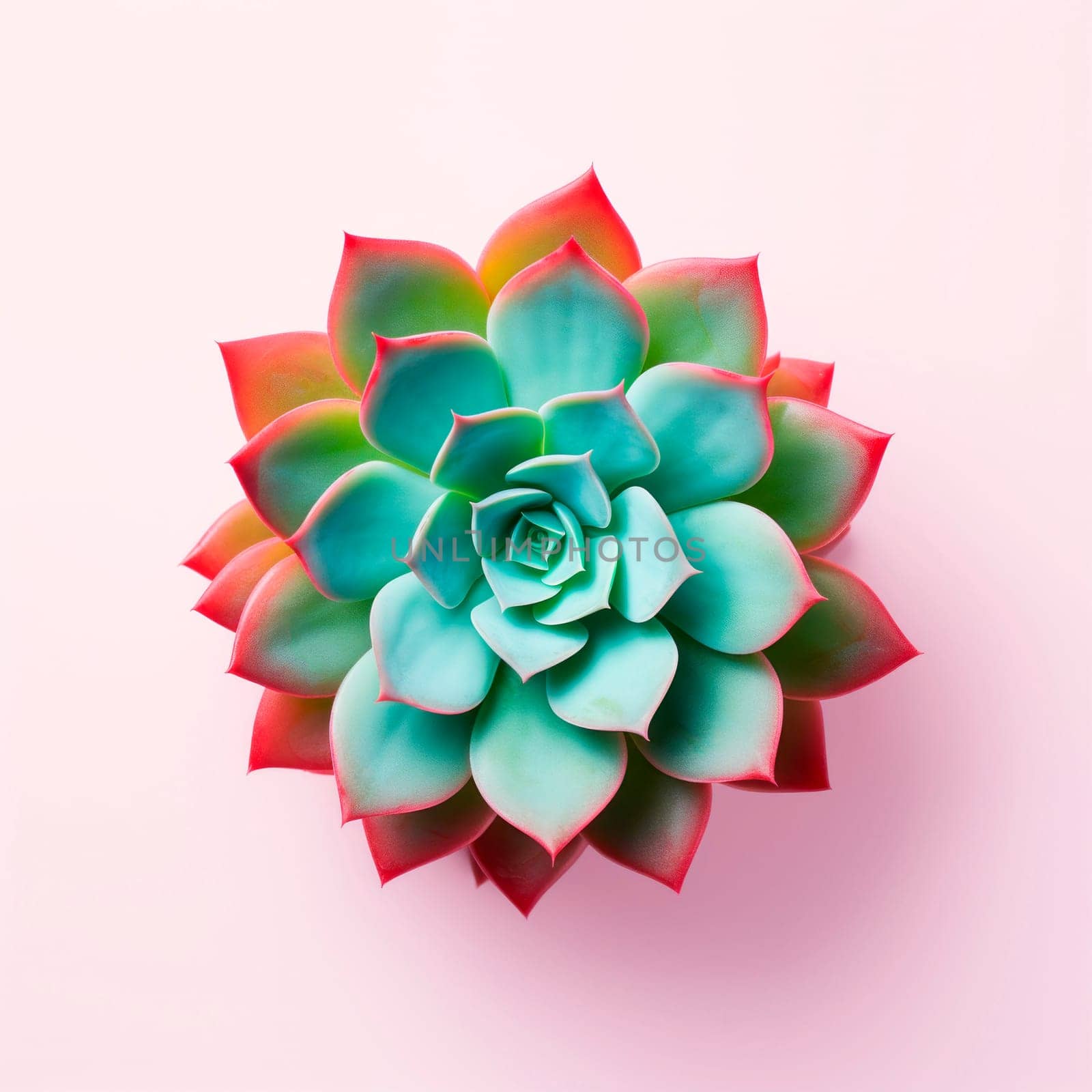 The succulent plant is a close-up view from above. Minimalism.