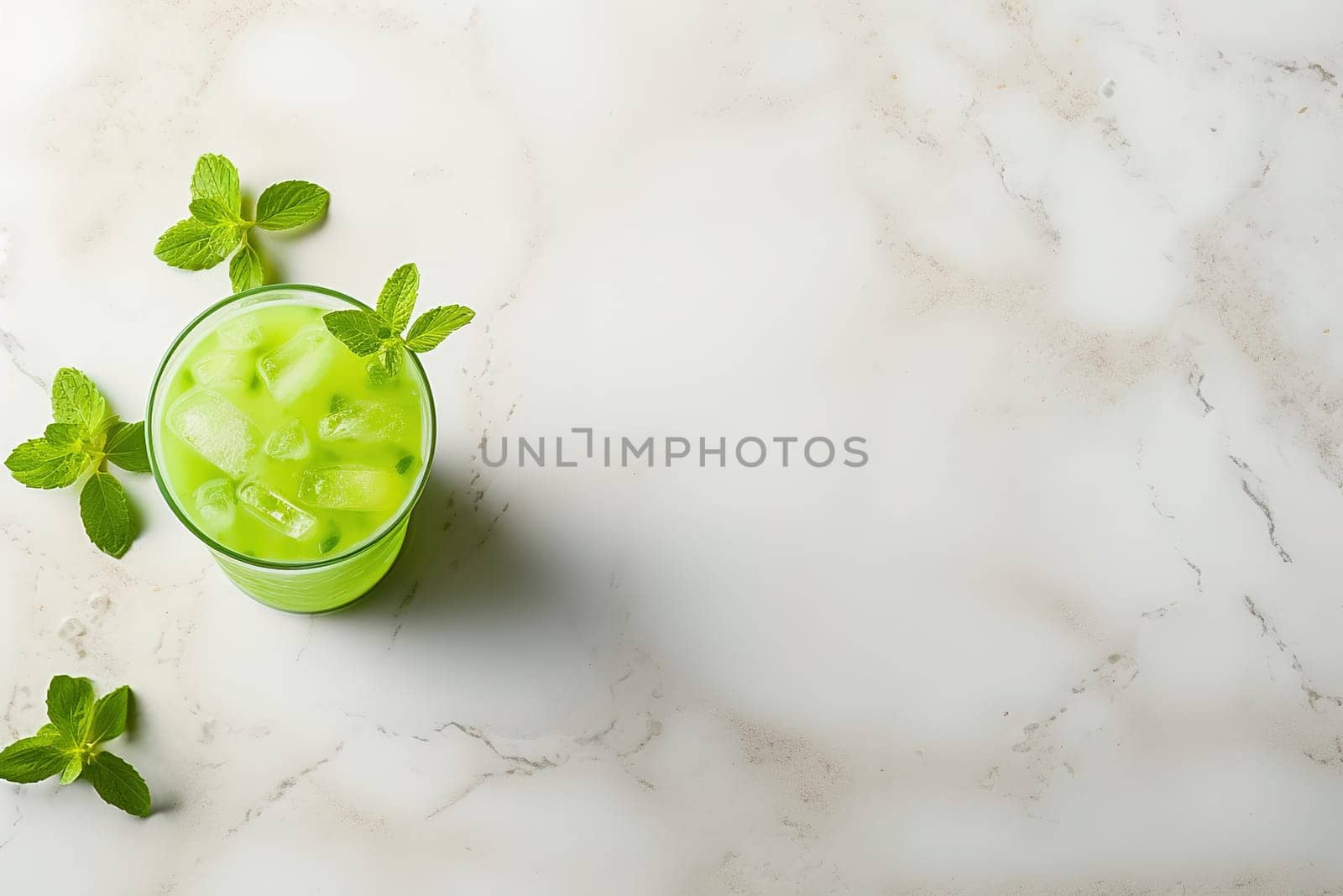 Chilled drink with mint and lime. High quality photo