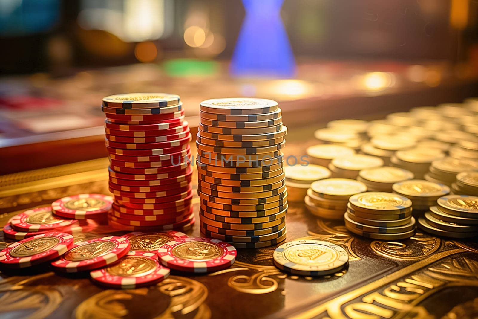 Payment chips for playing in the casino. High quality photo
