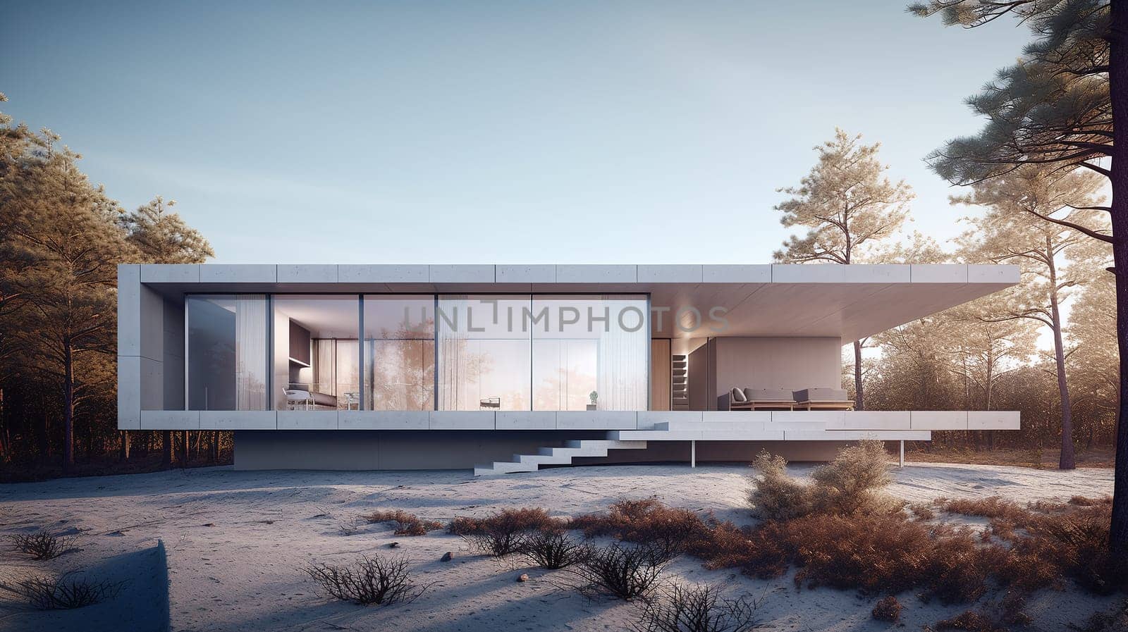 Modern luxury villa, Generative AI