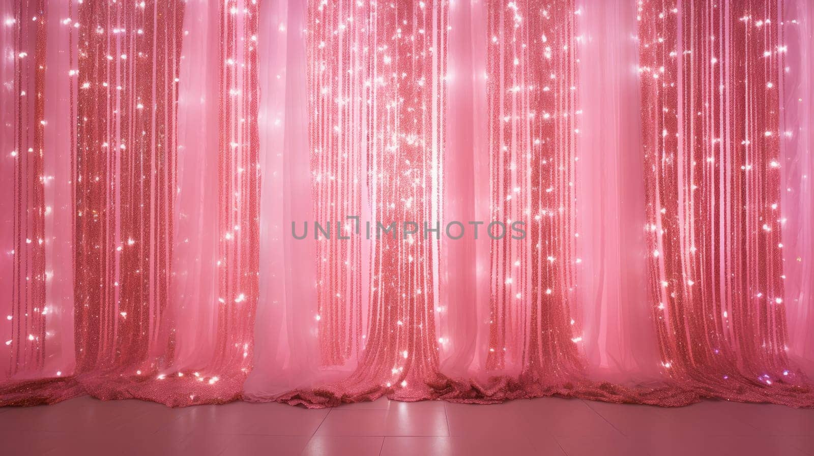 Pink glowing curtain. Background for holiday and ceremony. by natali_brill
