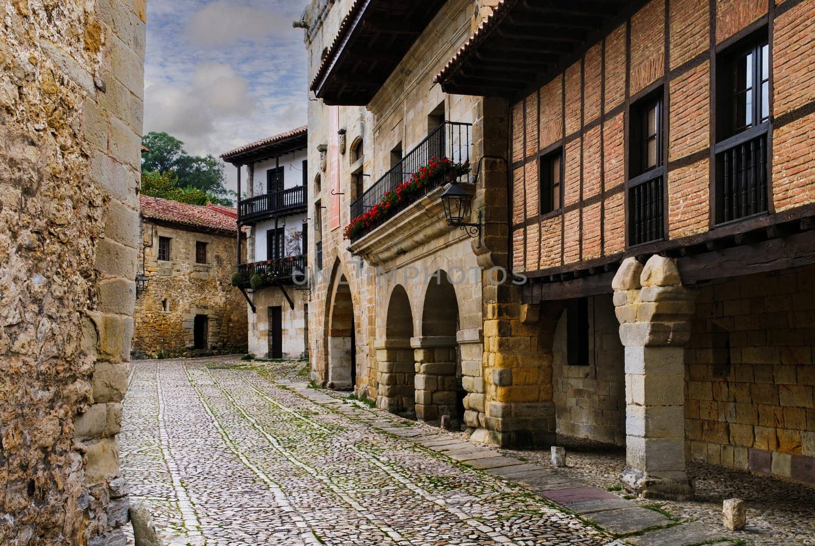 View of a street in the Cantabrian town of Santillana del Mar. I by csbphoto