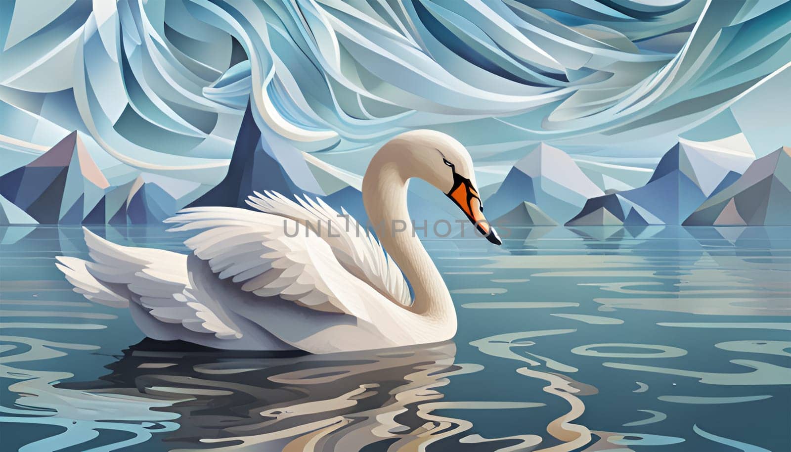 Fantasy swan portrait - Generative AI by Elenaphotos21