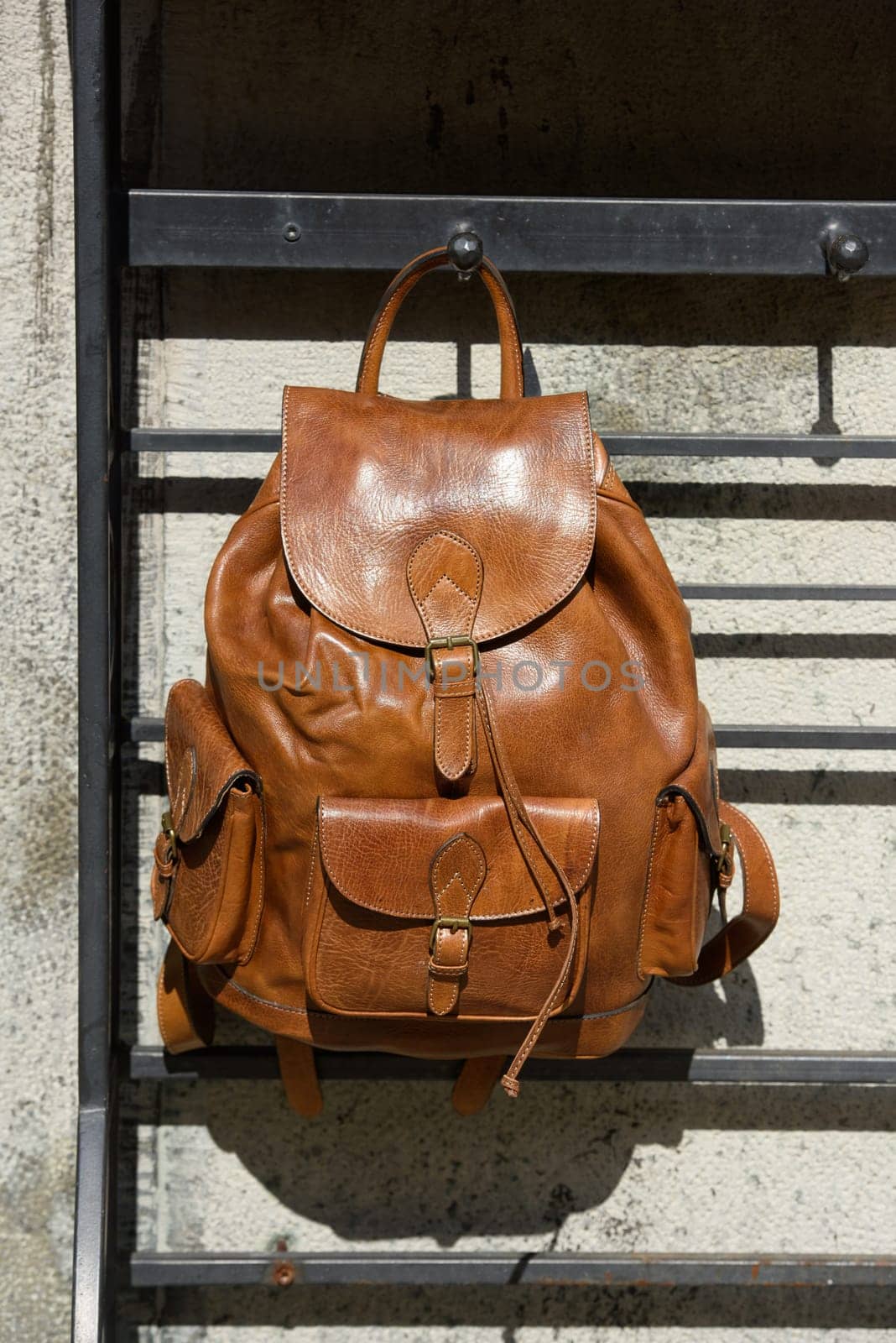 Leather amber backpack. backpack for travelers and students.