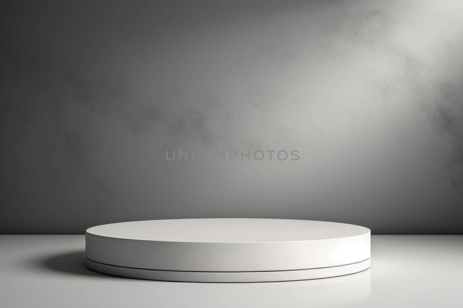 Natural podium white mockup for cosmetics, products, perfumes or jewelry with natural light. Generated with AI