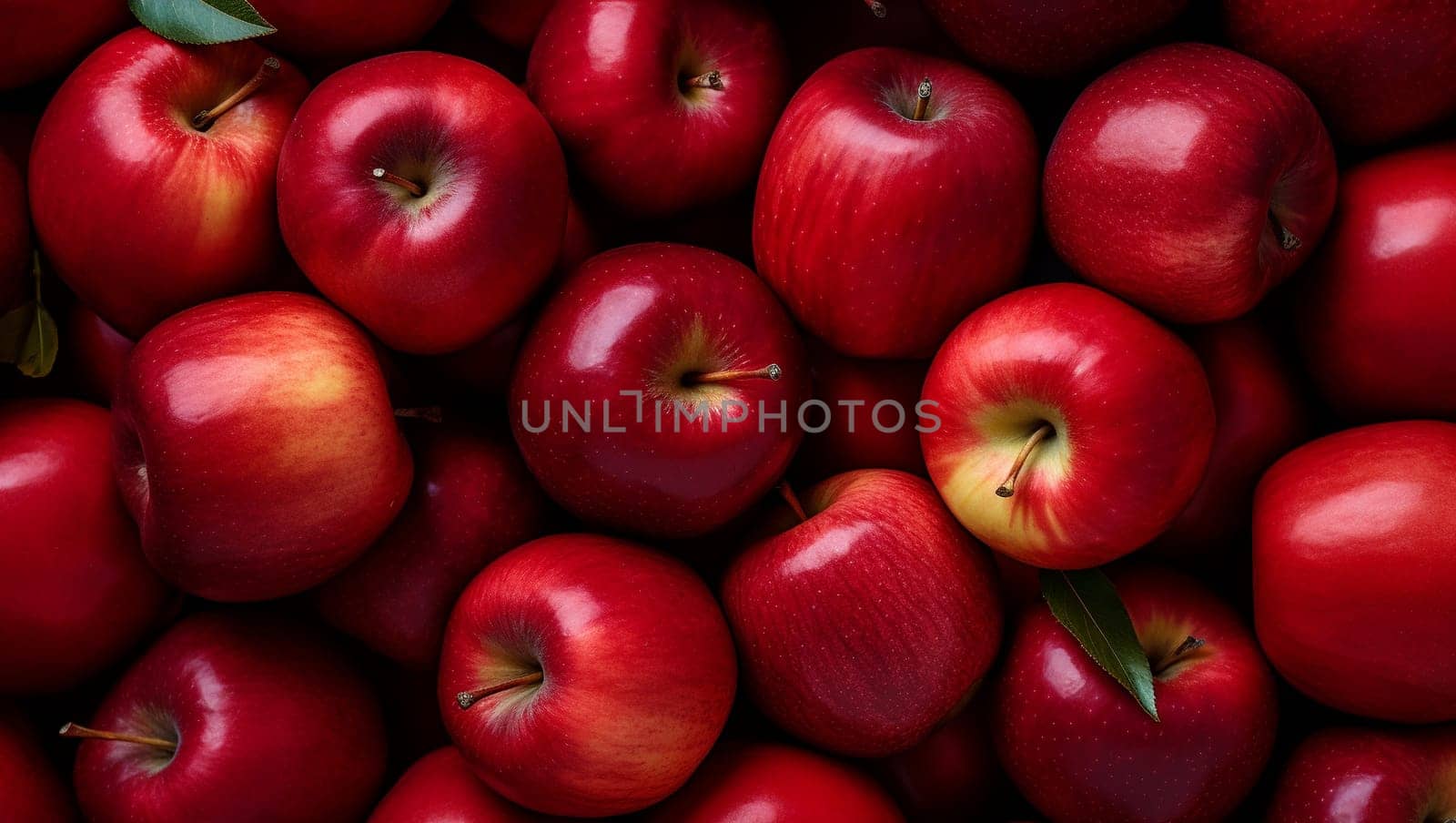 Lots of red apples. Tasty and juicy. Background of apples. by Sneznyj