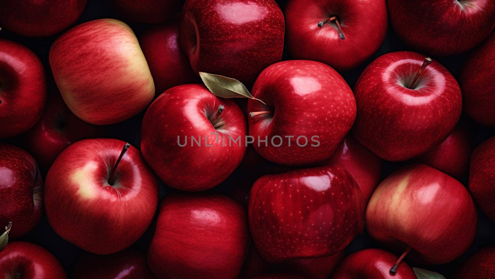 Lots of red apples. Tasty and juicy. Background of apples. by Sneznyj