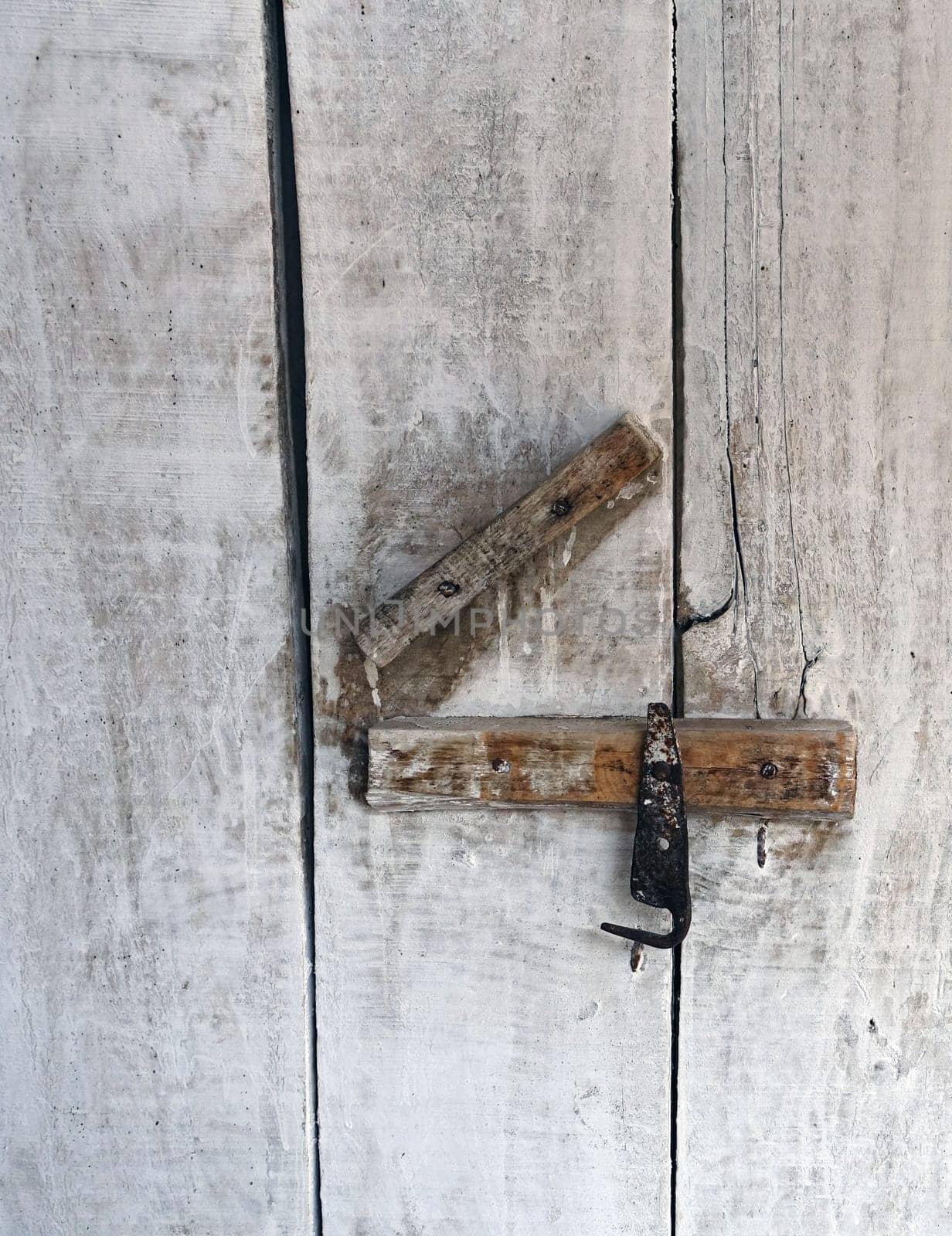 wooden door on old village house lock, village house door, by nhatipoglu