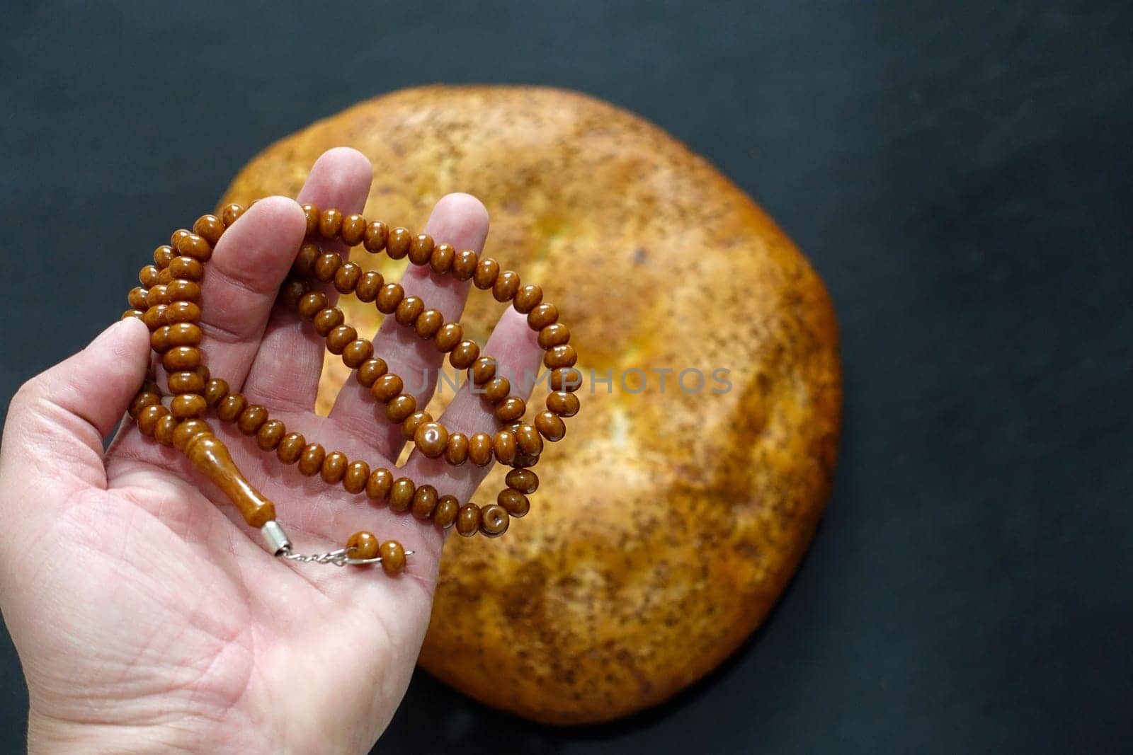 Pita with sesame seeds in Ramadan, pita bread in Turkish culture, Ramadan and pide, by nhatipoglu