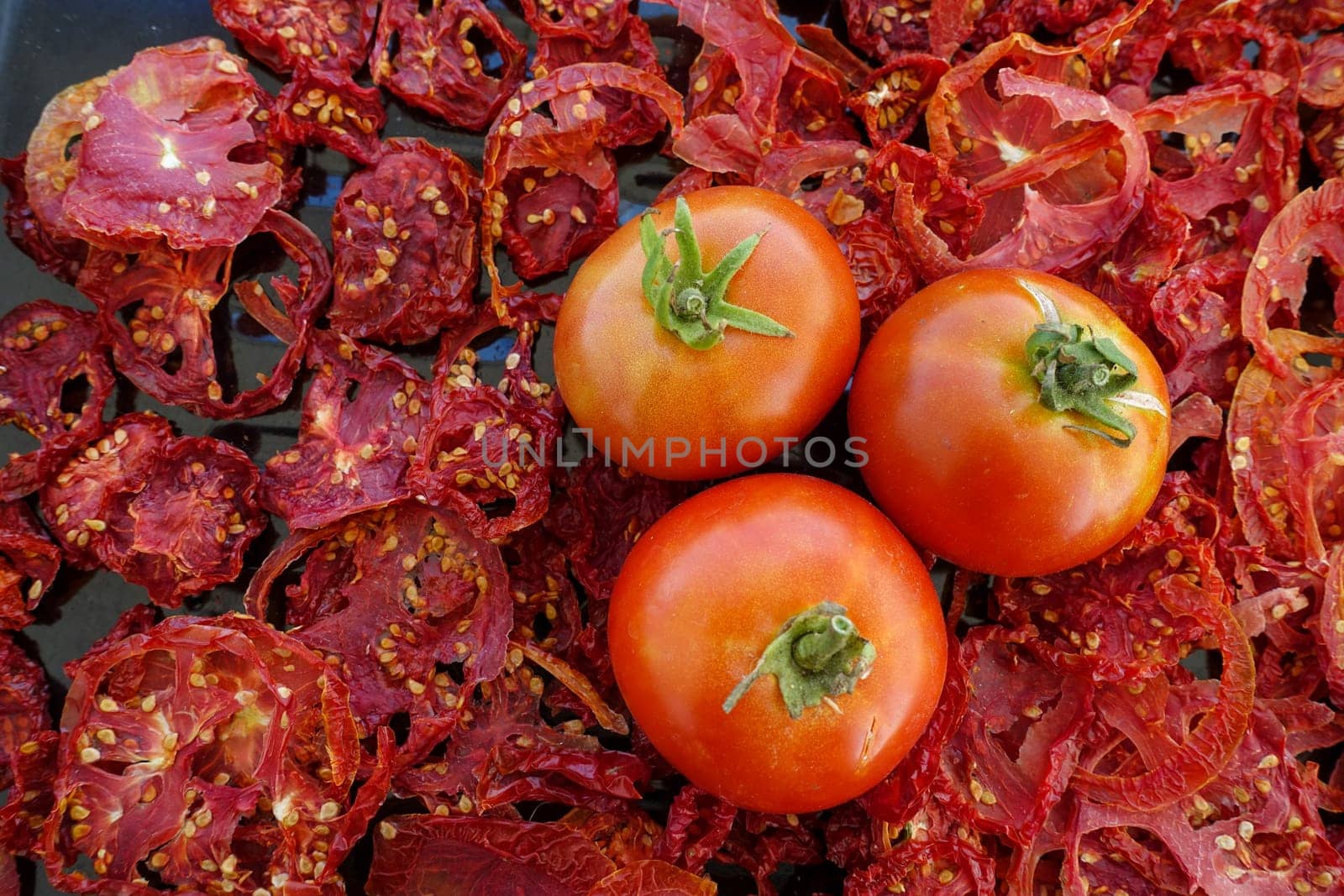 healthy foods,dried tomatoes,close-up dried tomatoes, by nhatipoglu