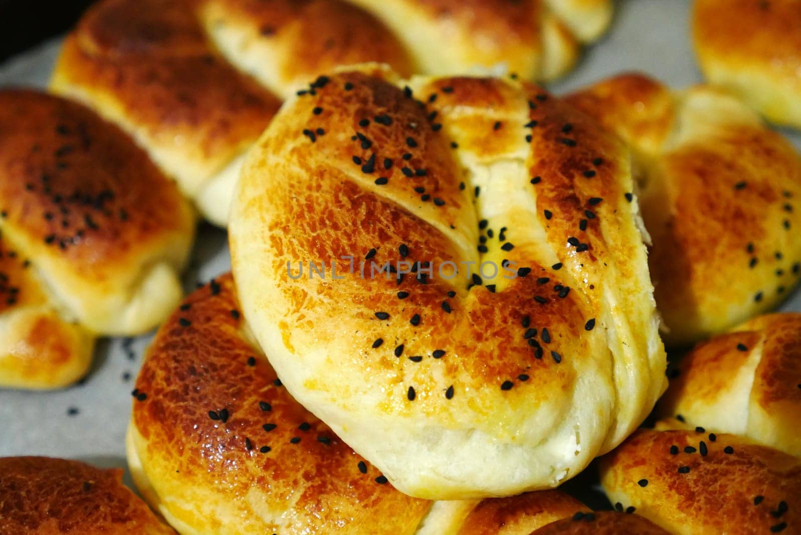 turkish style cheese pie, water pastry tray, serving börek, turkish style börek close-up, by nhatipoglu
