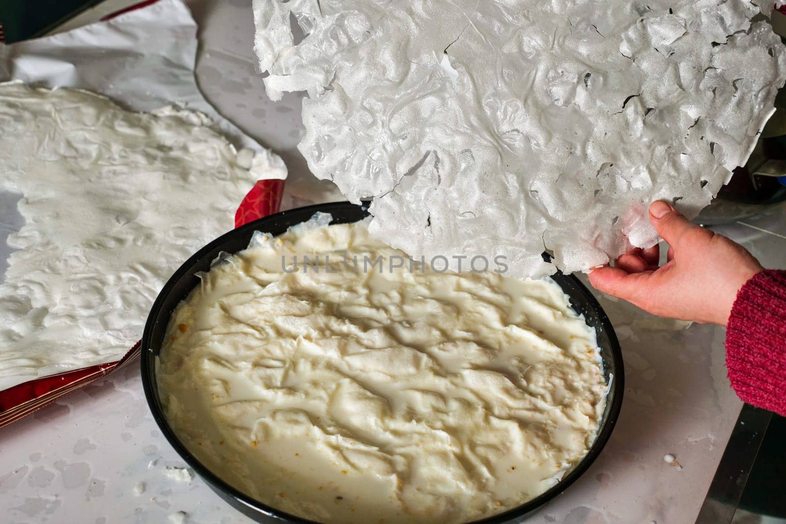 Turkish Dessert Made in Ramadan Dried Güllaç