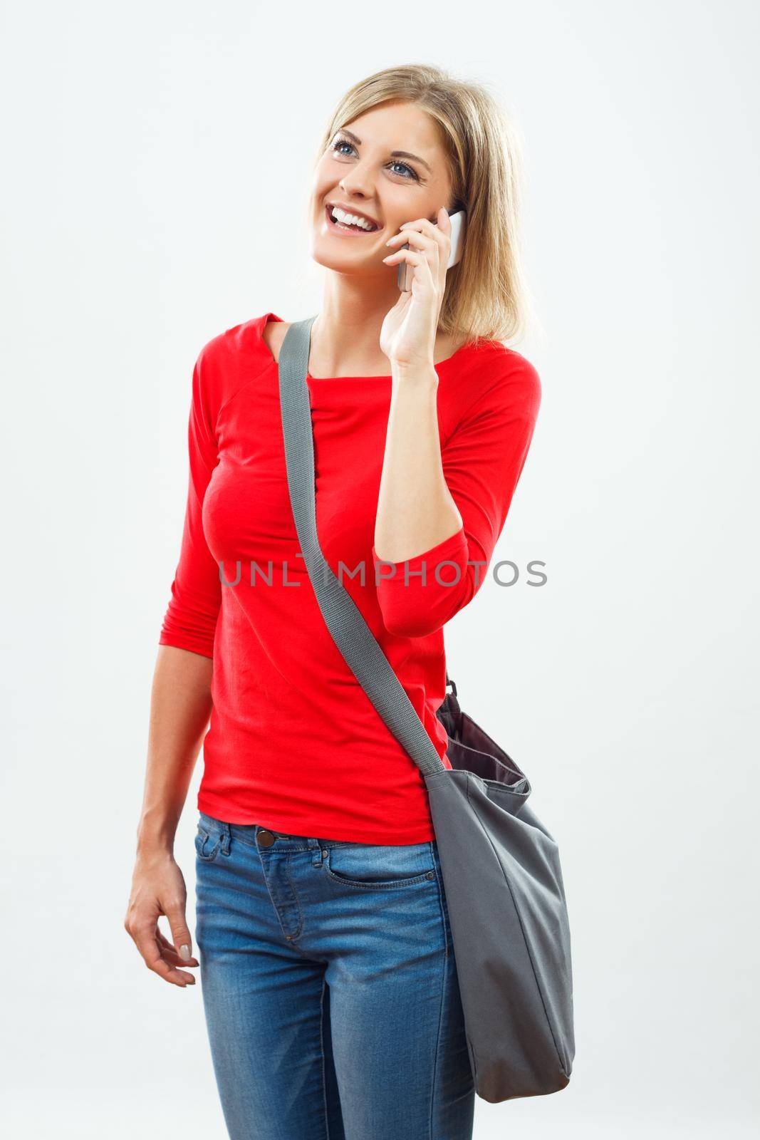 Female student talking on the phone
