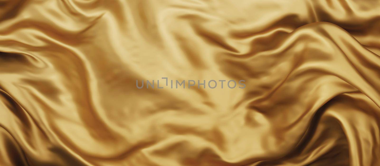 Gold luxury fabric background with copy space 3D render by Myimagine